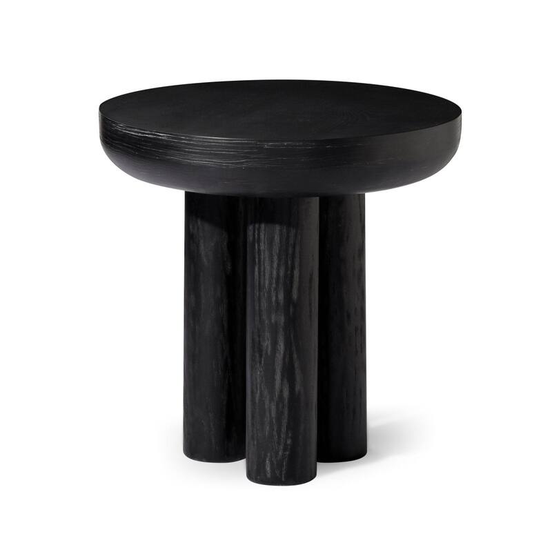 Maven Lane Owen Rustic Wooden Side Table - Black