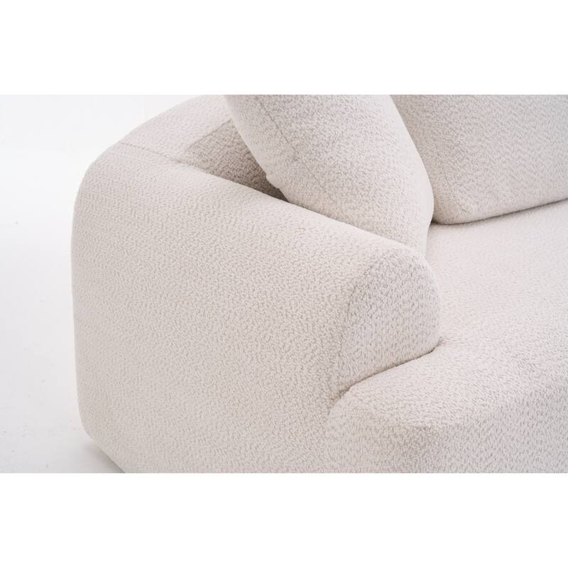 103.15" Fabric Classic 4-Seater Sofa with 4 Pillows