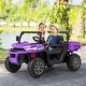 preview thumbnail 2 of 7, 12V Kids Ride On Truck Car with Remote Control and 2 Seaters-Purple - 48" x 27" x 26"