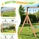 preview thumbnail 9 of 10, EROMMY 4‑in‑1 Outdoor Playset – Wood Swing Set with Slide, Climbing Wall & Adjustable Swings, Backyard Playground for Kids