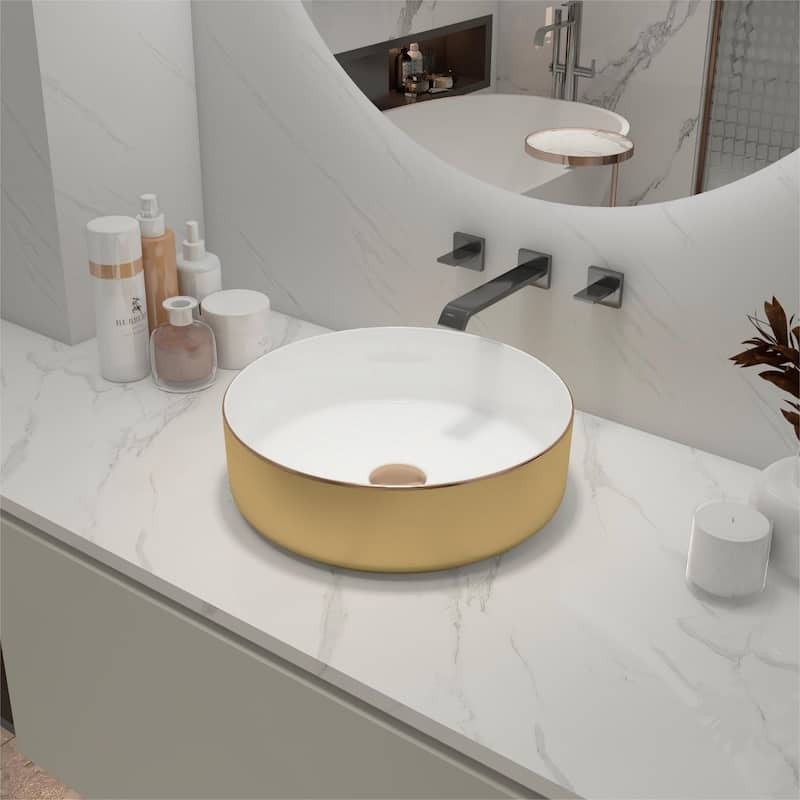 Ceramic Circular Vessel Bathroom Sink Art Sink