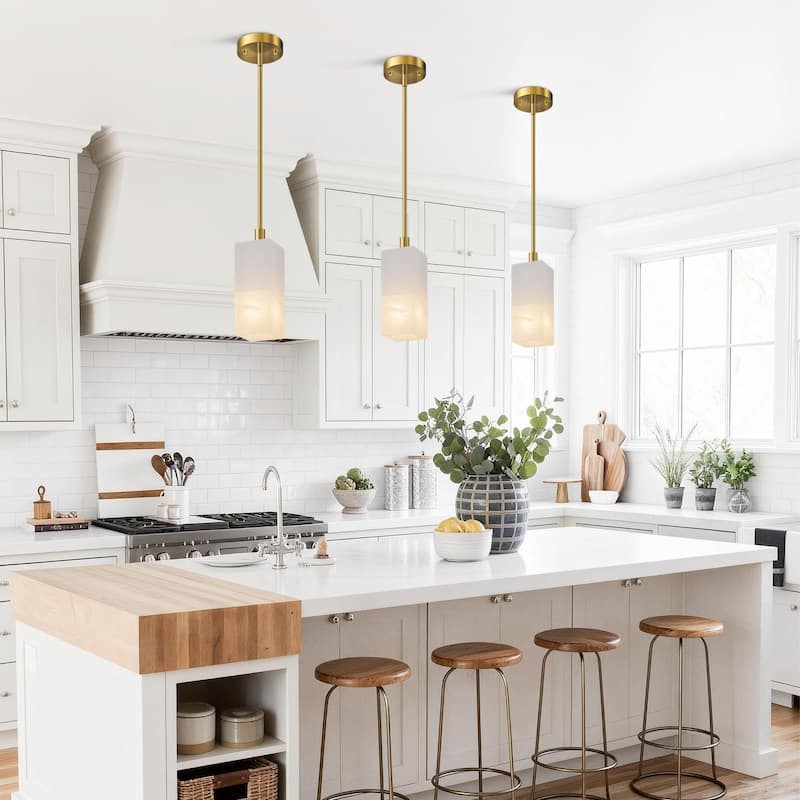 FTL Alabaster Pendant Lights Kitchen Island Gold Marble Hanging Light