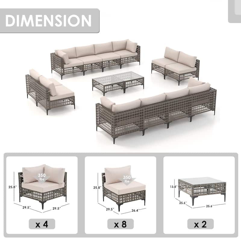 Outdoor Patip Sectional Seating Group with Cushions