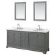 Option Dark Gray, Chrome, White Carrara Marble Top