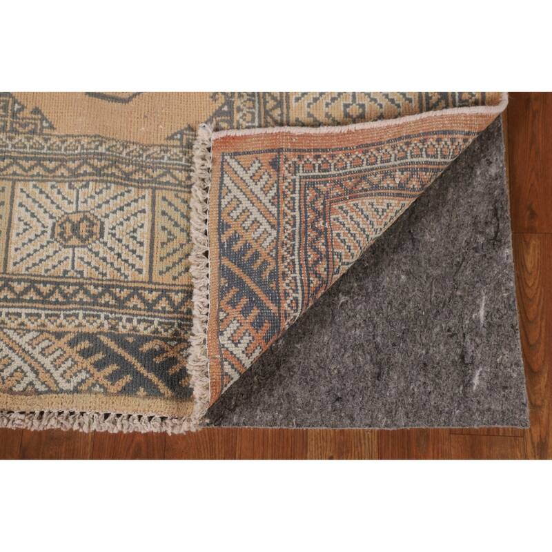 Geometric Bokhara Oriental Rug Handmade Wool Carpet - 6'6"x 9'7"