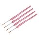 preview thumbnail 1 of 4, Detailing Paint Brush 0.57" Bristle Length with Pink Wood Handle 4Pcs