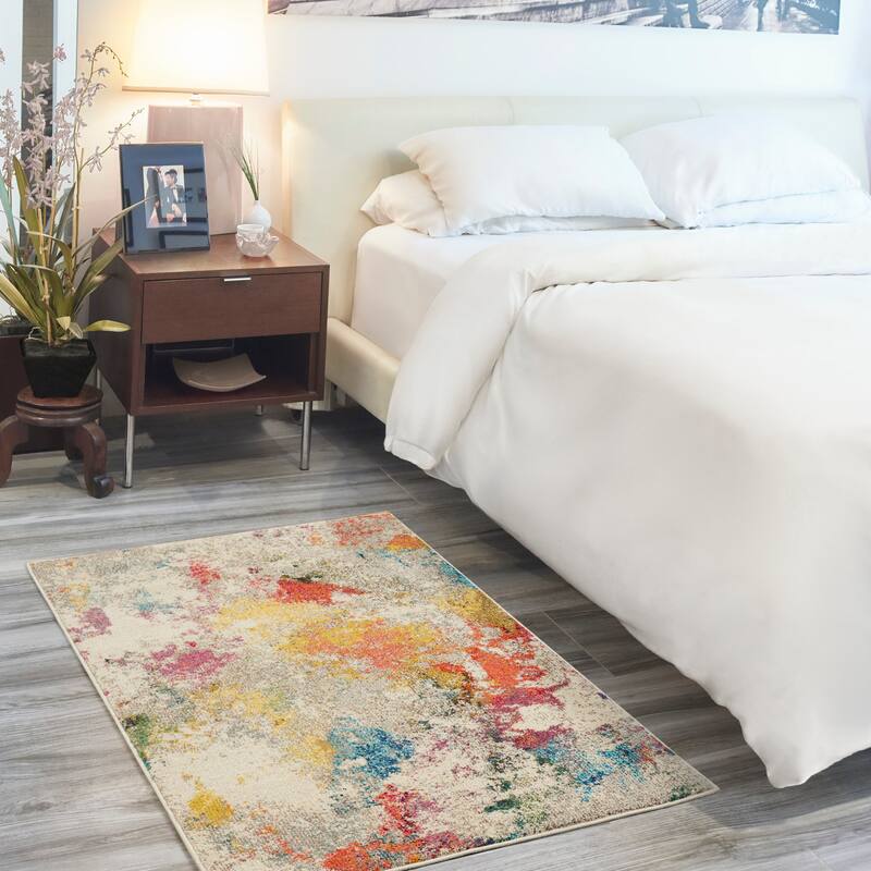 Nourison Celestial Modern Abstract Multicolor Area Rug - 2' 2" x 3' 9" - Ivory/Multi - Runner/Rectangle