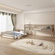 preview thumbnail 11 of 15, Solid Pine Wood Full XL Over Queen Bunk Bed with Ladder & Guardrails