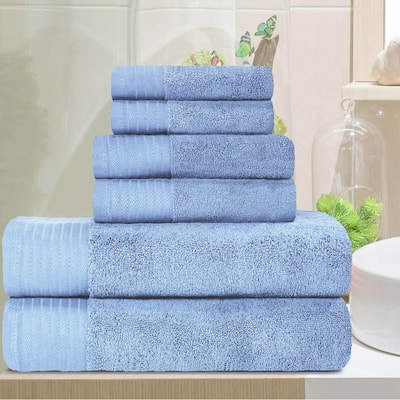 Turkish Cotton 6 Piece Herringbone Solid Towel Set by Superior