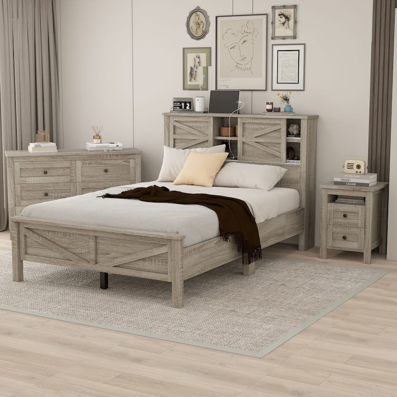 Farmhouse Style Platform Bed