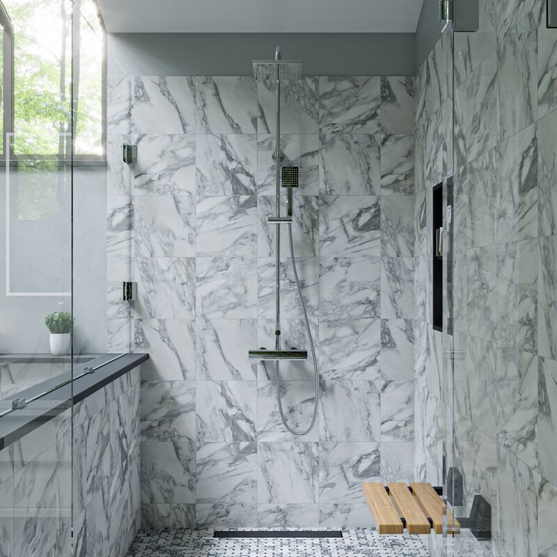 24" Black Matte Stainless Steel Linear Shower Drain with Solid Cover