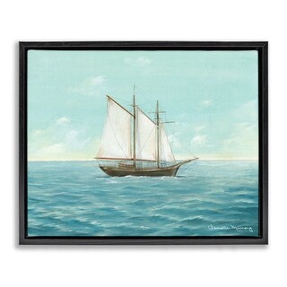 Stupell Classic Sailboat Ship Framed Floater Canvas Wall Art Design By ...