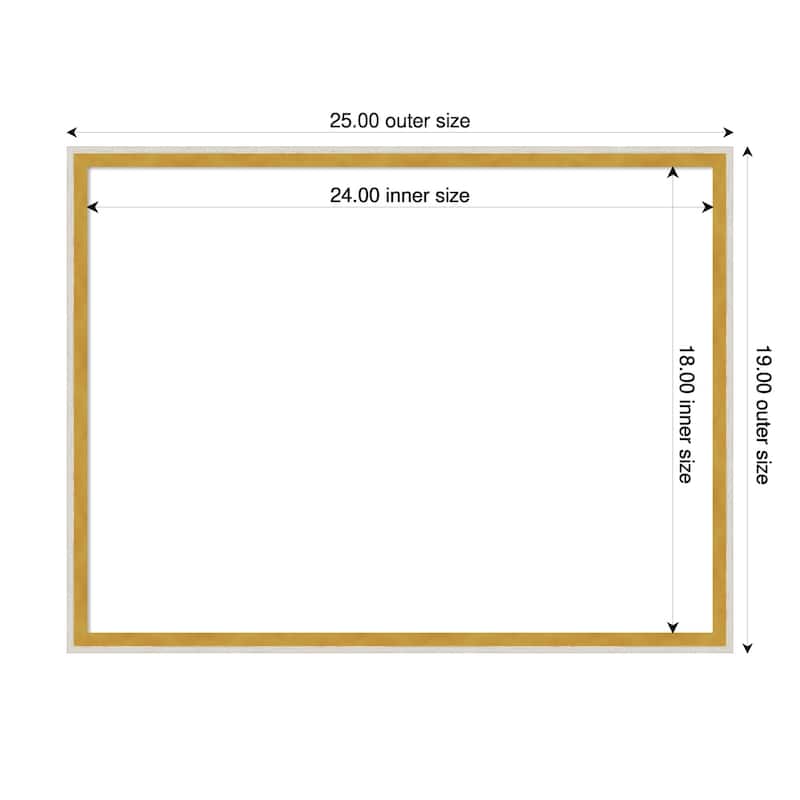 Amanti Art Paige White Gold Framed Dry Erase Magnetic Board - 25 x 19 in