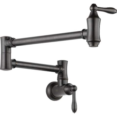 Delta Traditional Wall Mounted Pot Filler with Dual Swing Joints and