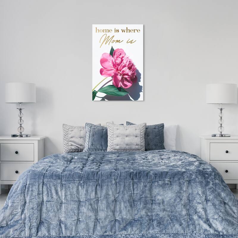 Wynwood Studio Prints Typography and Quotes Where My Mom Is Pink and Dark Pink Glam Wall Art Canvas Print - 36 x 24