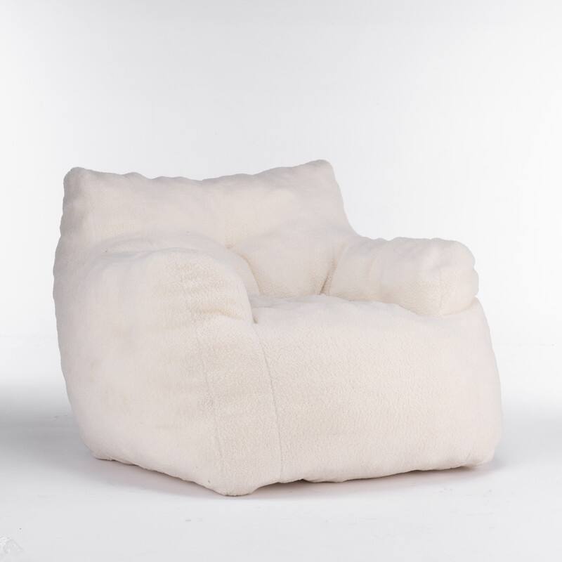 Ultra-Soft Teddy Fabric Memory Foam Bean Bag Chair