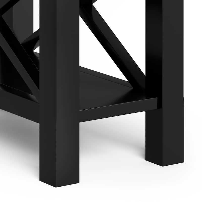 WYNDENHALL Waterloo SOLID WOOD 14 inch Wide Rectangle Contemporary Narrow Side Table - 14 inch Wide