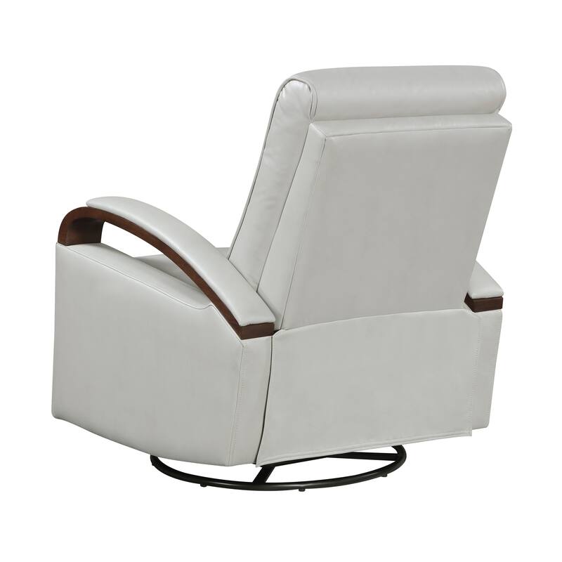 Meredith 31.5" Faux Leather Swivel Glider Recliner - Rubberwood Arm
