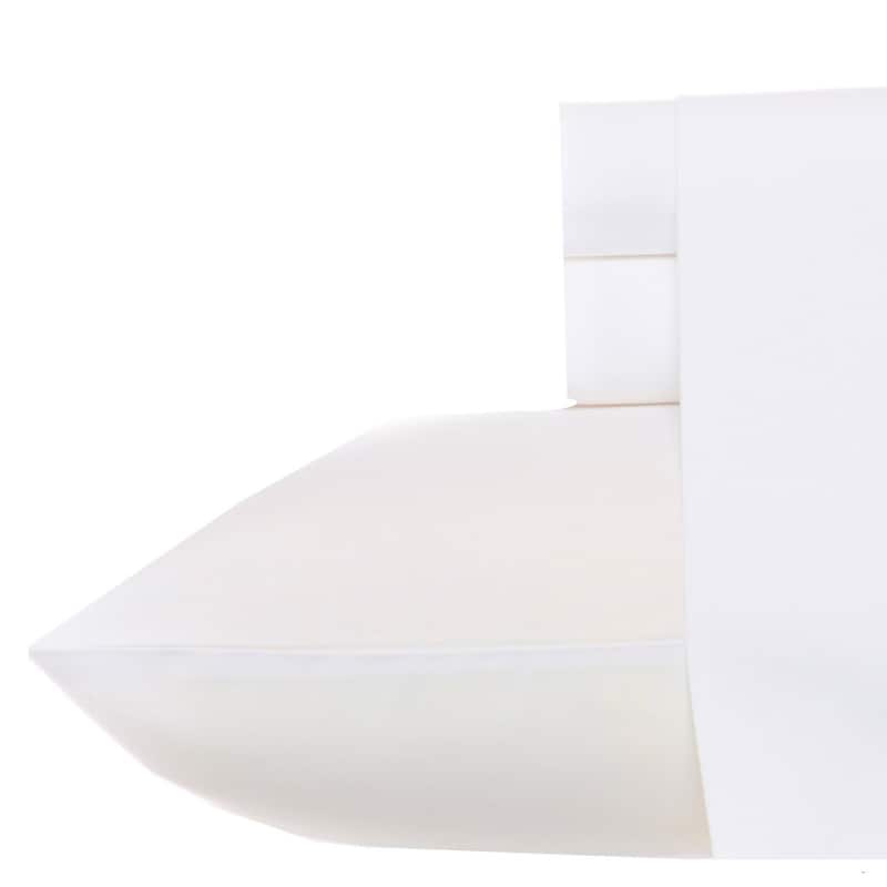Nautica Cotton Percale Deep Pocket Bed Sheet Sets - Twin - Solid White