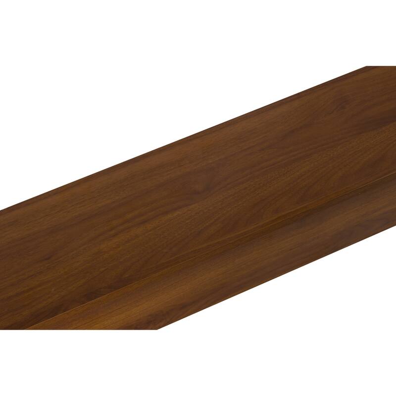 Geometric Block Stacked Wood Console Table with Warm Natural Finish