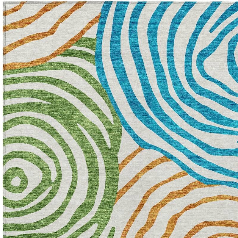 HomeRoots Abstract Transitional Rectangle Outdoor Rug