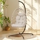 preview thumbnail 24 of 53, Oversized 1-Person Foldable Hanging Egg Chair - Wicker Swing Chair with Stand, Portable for Indoor Outdoor Patio