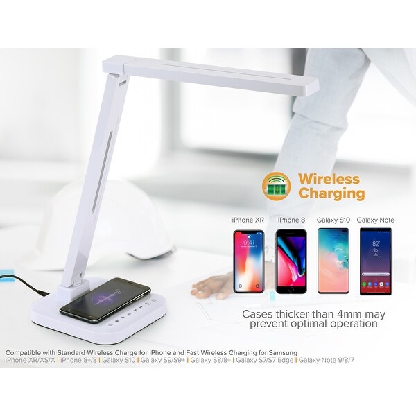 cj tech dimmable led desk lamp with wireless charging pad