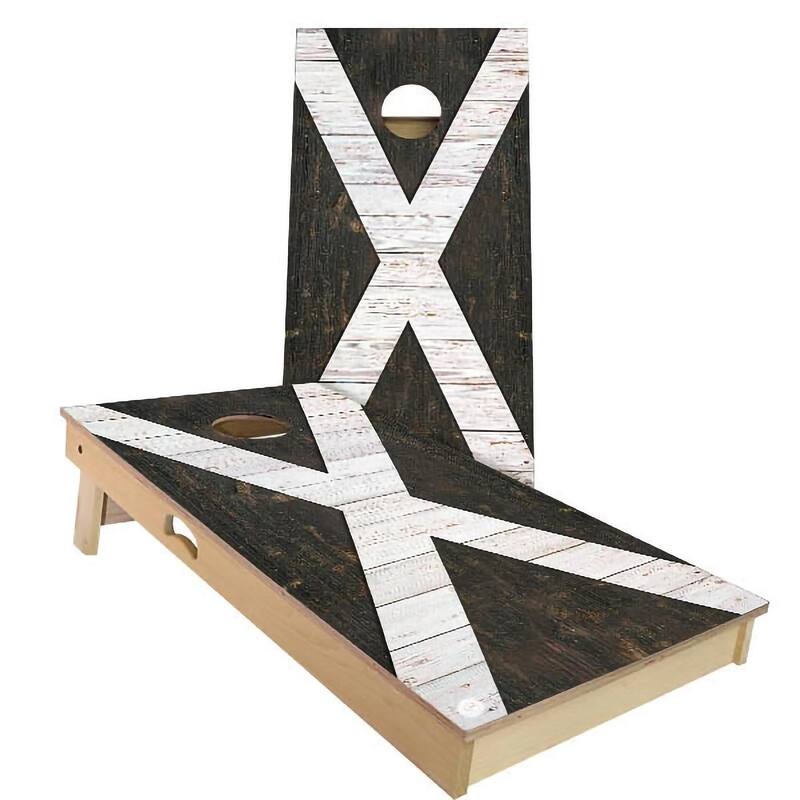 Scotland Flag Rustic Outdoor Cornhole Board Set - Backyard 2x4 - NO Accessories