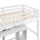 preview thumbnail 7 of 12, Twin/Full Size Loft Bed with Multi-storage Desk, LED light and Bedside Tray, Charging Station, White