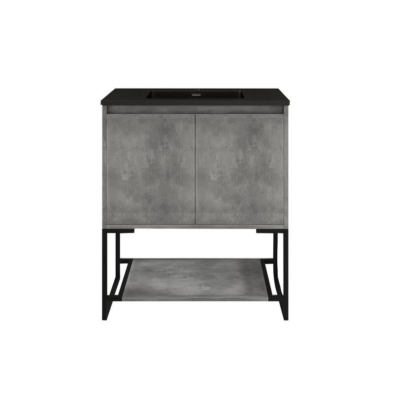 30-inch Freestanding Bath Vanity with Cultured Mable Top