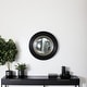 preview thumbnail 1 of 5, Allan Andrews Round Framed Soho Accent Wall Mirror - Black/Silver
