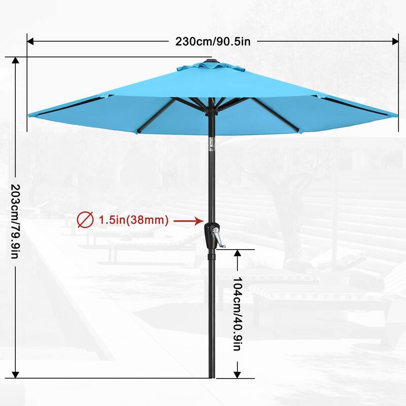 ABCCANOPY 7.5FT Patio Umbrella with Push Button Tilt
