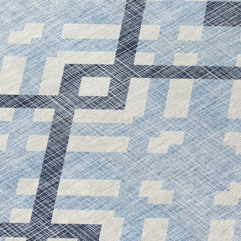 Machine Washable Indoor/ Outdoor Chantille Contemporary Trellis Rug