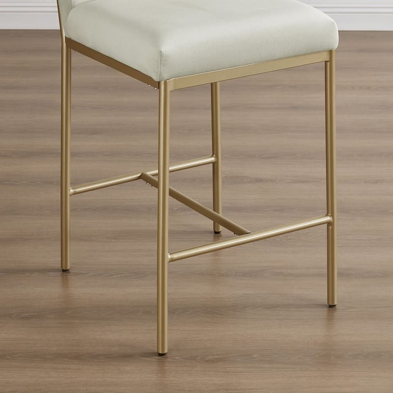 Spruce & Spring Velvet Tufted Counter Bar Stool with Metal Frame