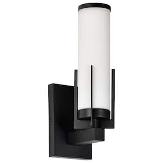 Roselle 1 Light Vanity Matte Black with White Glass - Matte Black