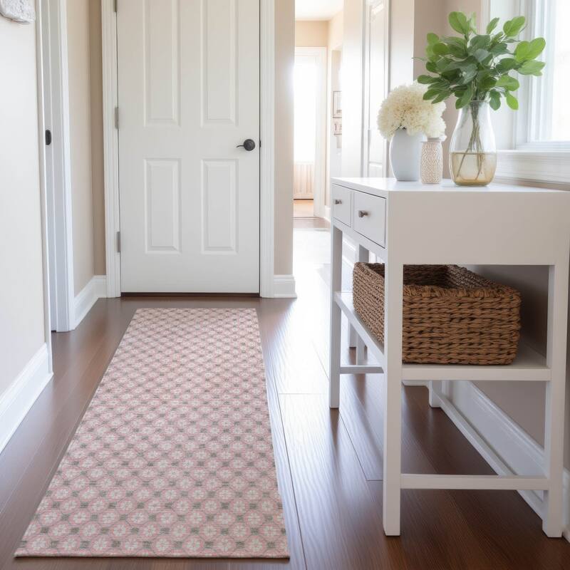 Premium Washable Super Soft Modern Imprints Mayfield Rug - Pink - 2'3" x 7'6"