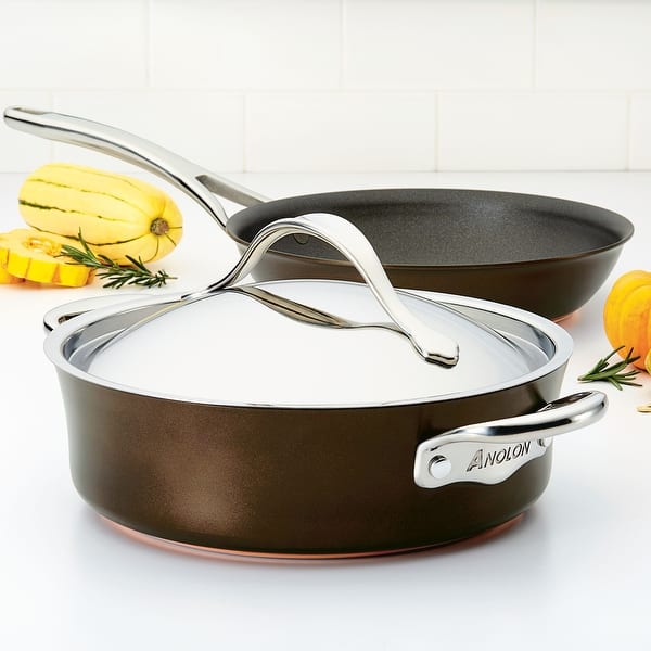 Anolon Nouvelle Copper Luxe HardAnodized Nonstick Cookware Set, 3