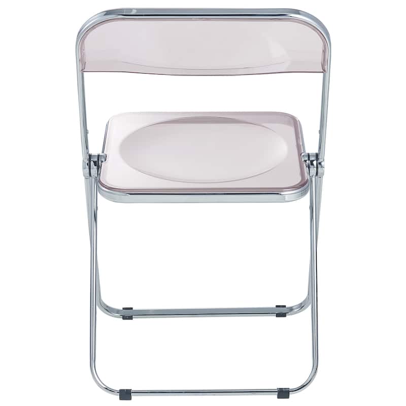 LeisureMod Lawrence Acrylic Folding Dining Chairs and Dining Table Set