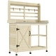preview thumbnail 2 of 16, Outsunny Wooden Potting Bench, Outdoor Potting Table with Storage Cabinet, Storage Shelves, Aluminum Table Top