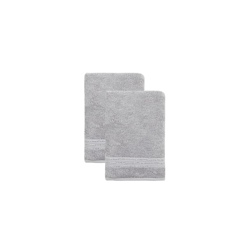 Ozan Premium Home 100% Genuine Turkish Cotton Cascade Bath Towel(Set of 2) - Light Grey