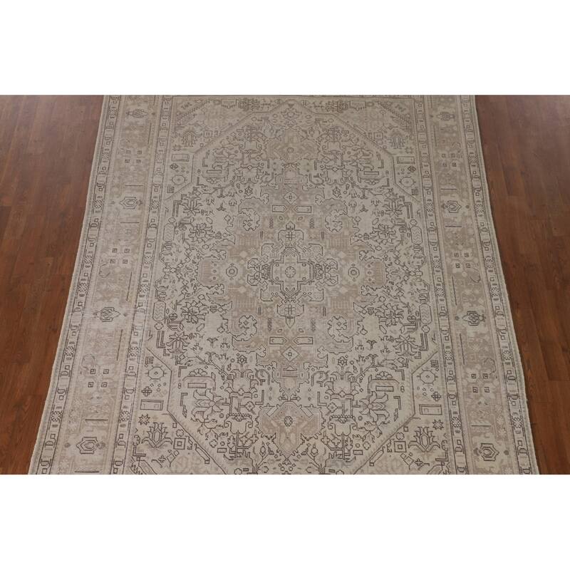 Distressed Tabriz Persian Vintage Rug Handmade Oriental Wool Carpet - 6'6"x 9'8"
