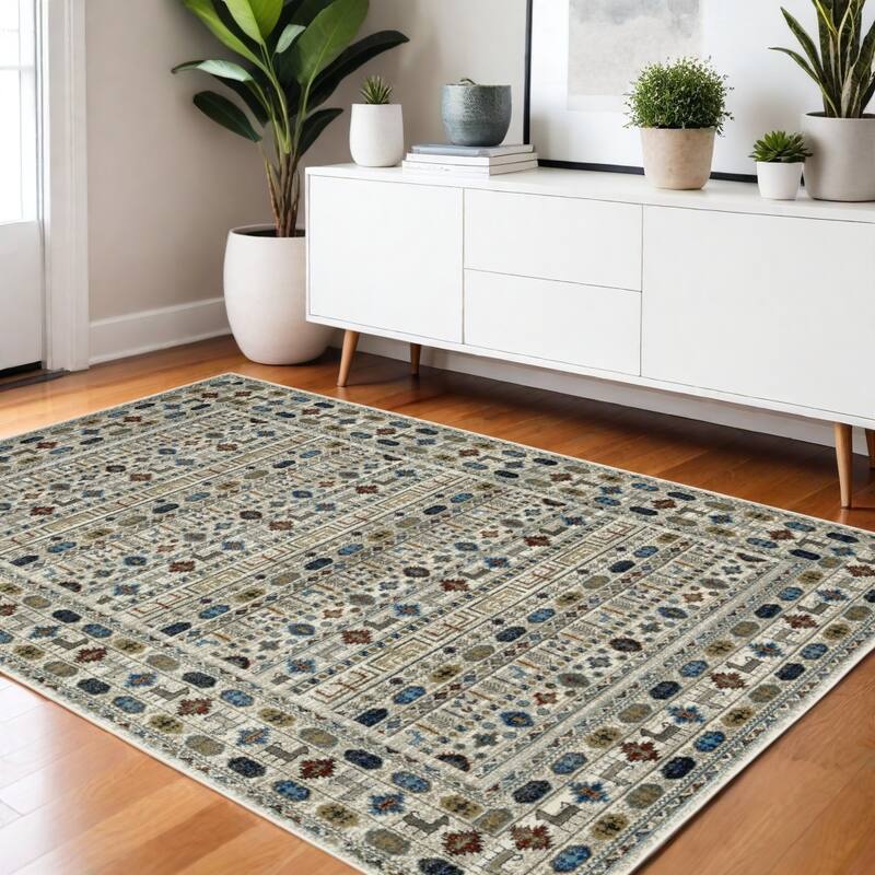 HomeRoots Tribal Bohemian Runner Area Rug - 64.96 in. x 46.06 in.  x 0.32 in.