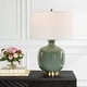 preview thumbnail 2 of 5, Uttermost Nataly Aged Green Table Lamp - 26"H, Shade 10"H x 18"Dia.