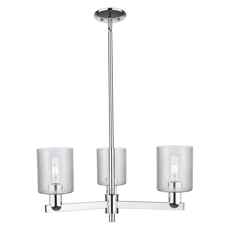 Innovations Lighting Endless Possibilities Arcadia - Cobbleskill - 3 Light 27" Stem Hung Chandelier - Clear/Polished Chrome