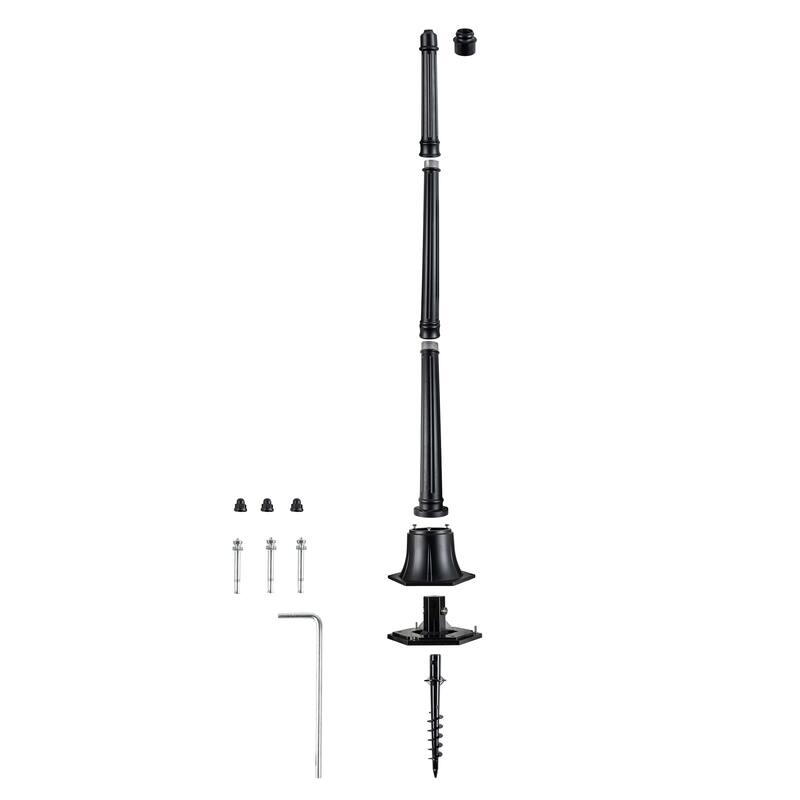 Gama Sonic 64 in. Outdoor Aluminum Solar Lamp Post with EZ-Anchor Kit