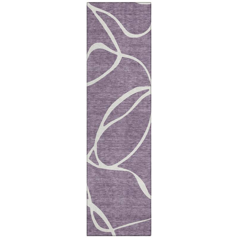 Machine Washable Indoor/ Outdoor Abstract Modern Chantille Rug