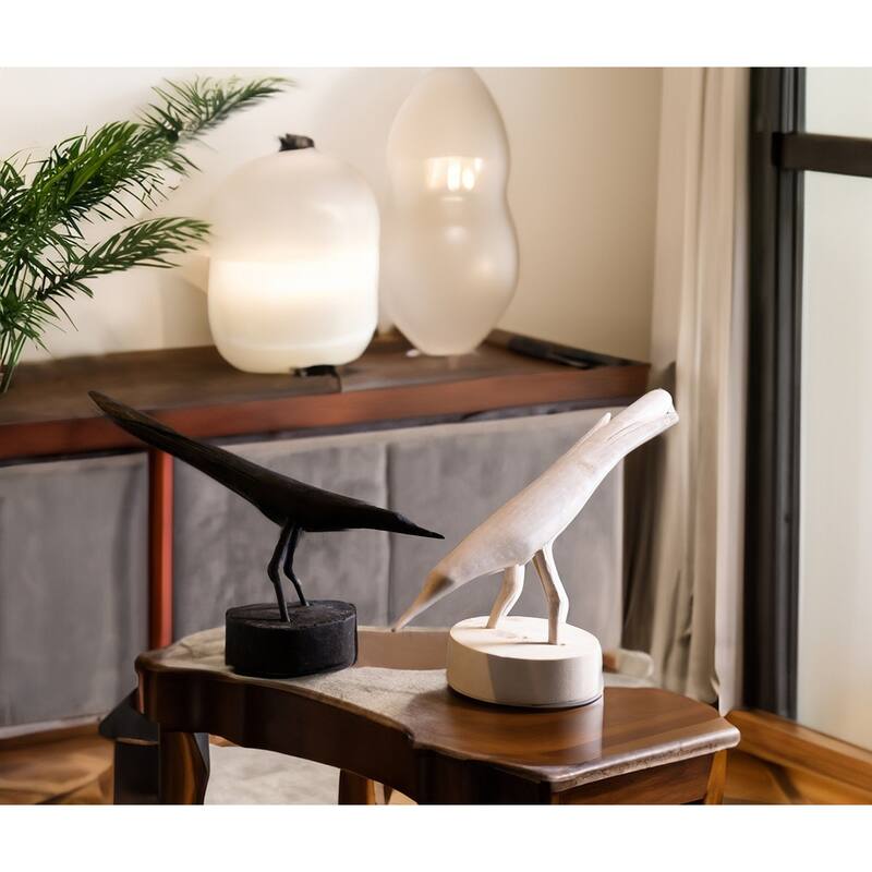 Wooden Bird Tabletop Figure - 12" - Black