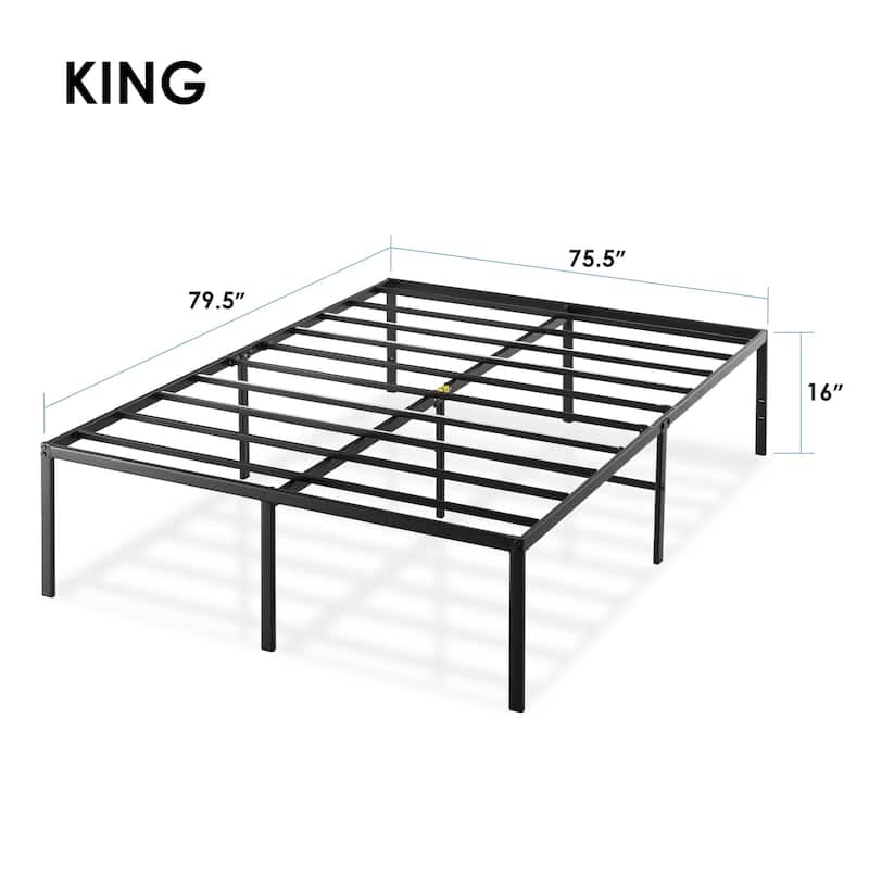 16 Inch Metal Platform Bed Frame by Crown Comfort