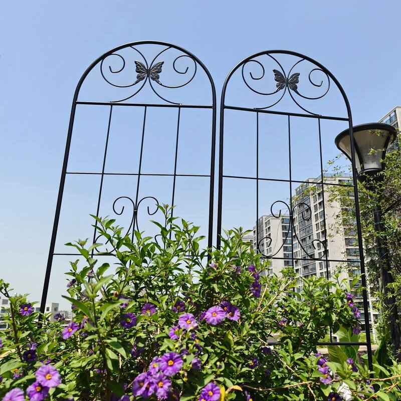 2 Pack Metal Garden Trellis 86.7in x 19.7in Rustproof Trellis
