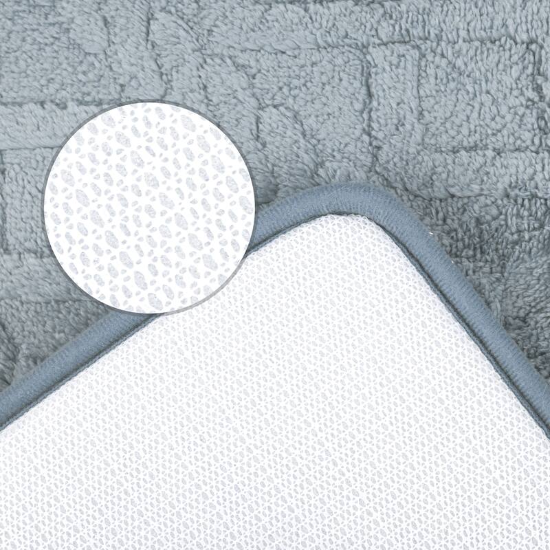 Geometric Pattern Bathroom Mat Soft Absorbent Non-Slip Back Dry Bath Floor Rugs Toilet Home